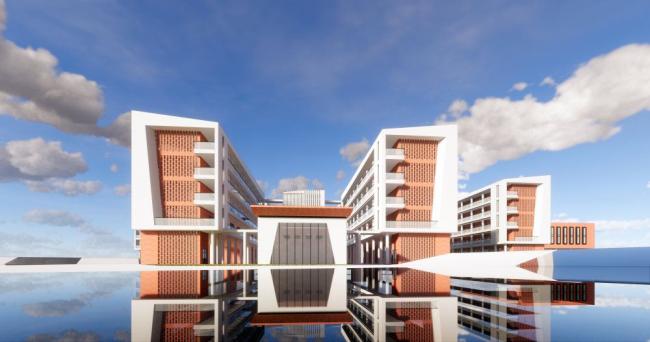 Sketchup学校模型|多层学校，教育建筑，教学楼，校园，现代风格