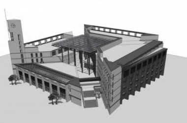 Sketchup文化模型|福州大学图书馆，多层，现代风格，文化建筑-BIM建筑网