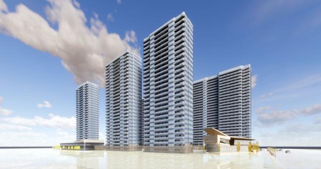 Sketchup住宅模型|高层住宅，现代风格，底层商业，居住建筑