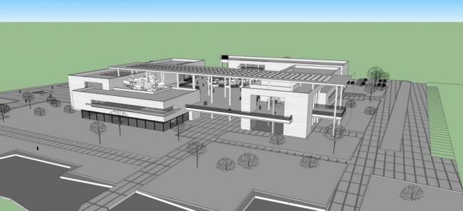 Sketchup文化模型|多层展馆，图书馆，博物馆，现代风格，文化建筑