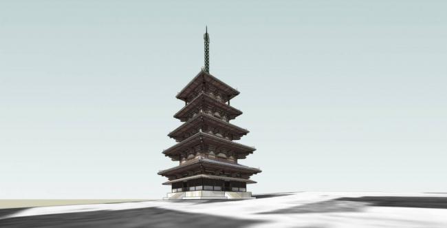 Sketchup古建筑模型|塔楼，寺庙，多层，中式风格，古建筑