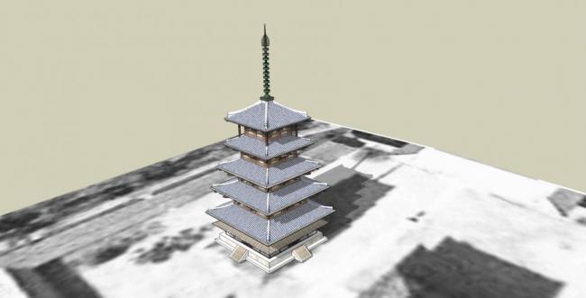 Sketchup古建筑模型|塔楼，寺庙，多层，中式风格，古建筑