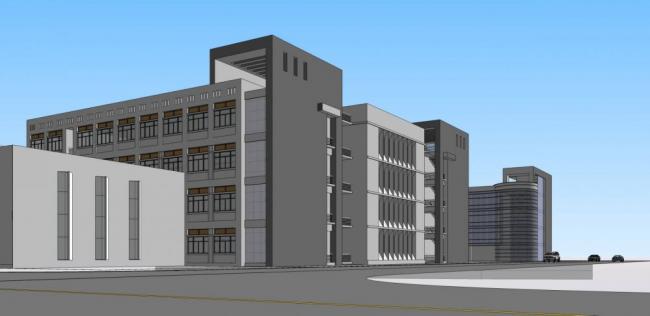 Sketchup学校模型|多层学校，校园，教学楼，教育建筑，现代风格
