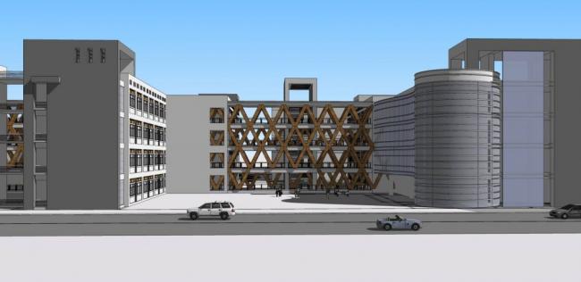 Sketchup学校模型|多层学校，校园，教学楼，教育建筑，现代风格