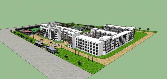 Sketchup学校模型|多层学校，现代风格，教学楼，教育建筑，文教卫生