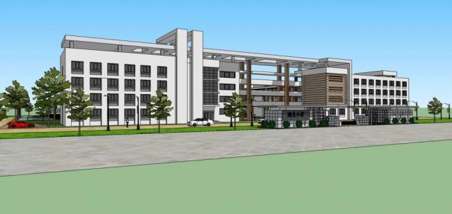Sketchup学校模型|多层学校，现代风格，教学楼，教育建筑，文教卫生