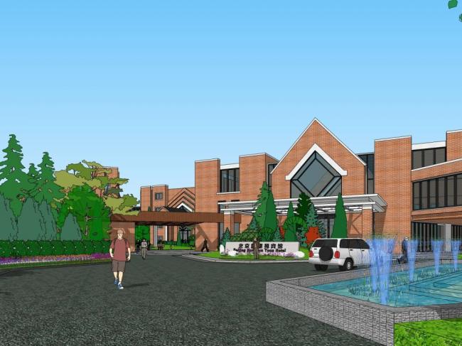 Sketchup酒店模型|多层宾馆，酒店，现代风格