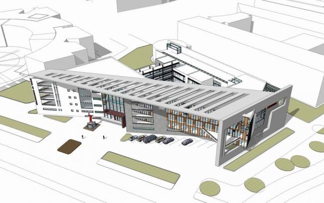 Sketchup文化模型|多层大学图书馆，现代风格，文化建筑