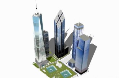 Sketchup办公模型|超高层办公楼，酒店，纽约新世贸中心大厦，现代风格-BIM建筑网