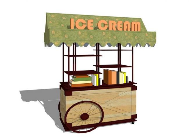 Sketchup素材模型|贩卖亭，售卖亭，小卖部