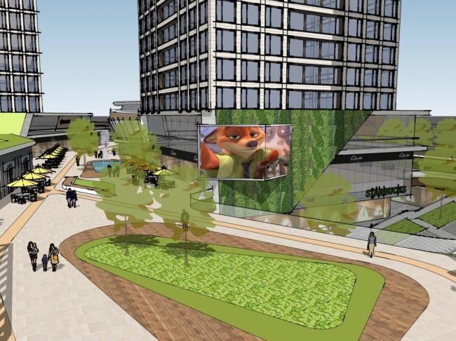 Sketchup综合体模型|商住综合体，超高层住宅，底层商业，现代风格