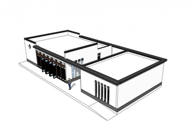 Sketchup办公模型|管理用房，新中式风格