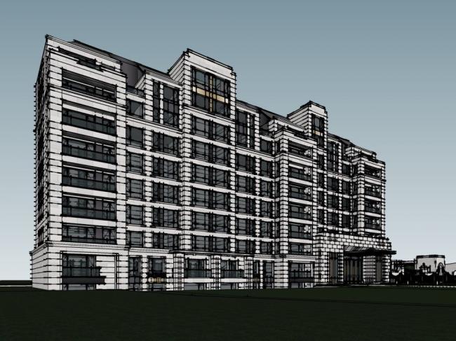 Sketchup住宅模型|高层住宅，居住建筑，现代风格