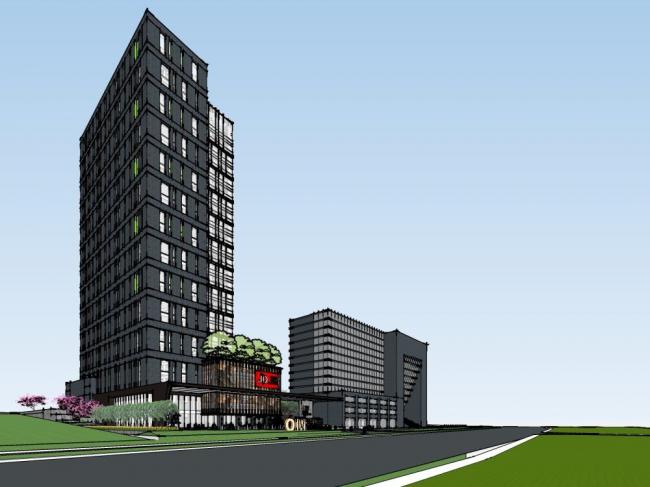 Sketchup办公模型|高层办公楼，现代风格