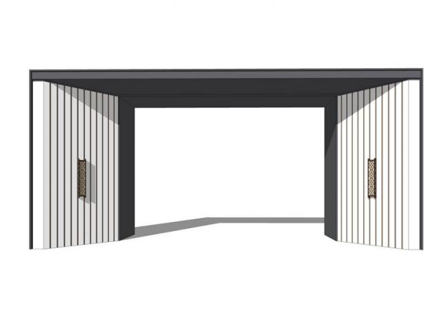 Sketchup素材模型|入口大门，现代风格