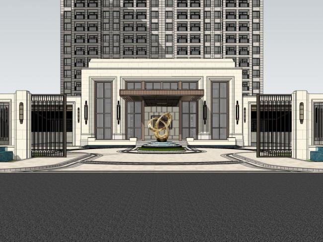 Sketchup住宅模型|高层住宅，现代风格，居住建筑