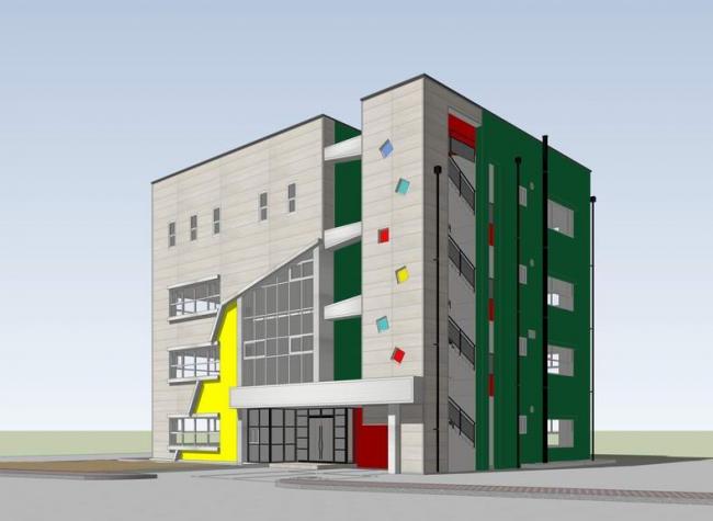 Sketchup体育馆模型|运动场馆建筑，旧楼立面改造，现代风格