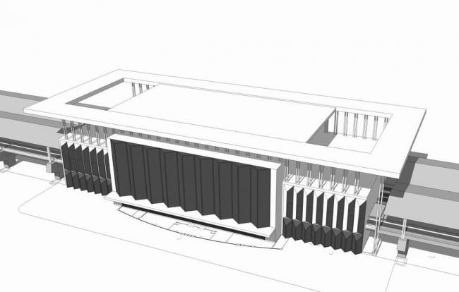 Sketchup车站路桥|高铁站，现代风格