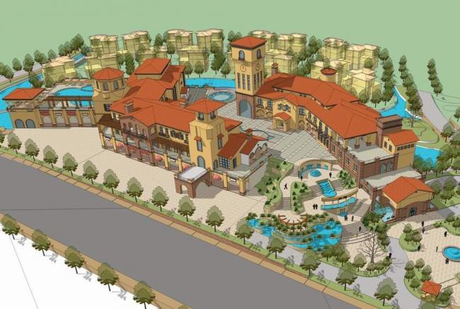 Sketchup商业模型|多层商业街，西班牙，古典风格