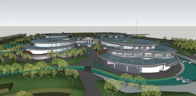 Sketchup文化模型|多层文化中心，现代风格