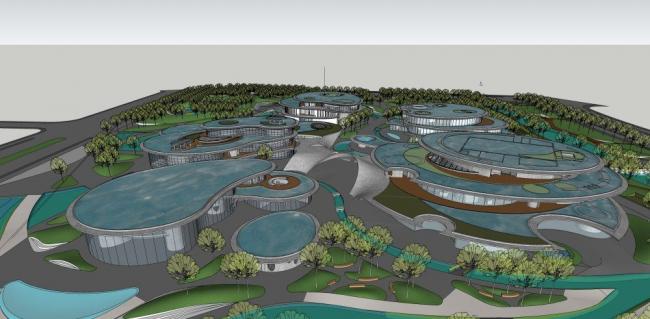 Sketchup文化模型|多层文化中心，现代风格