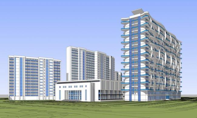 Sketchup办公模型|高层办公楼，法院，住宅，现代风格