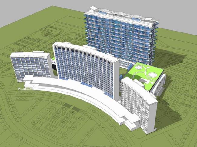 Sketchup办公模型|高层办公楼，法院，住宅，现代风格