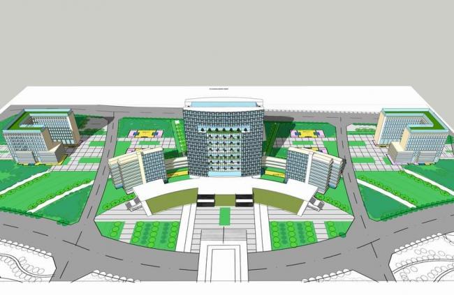 Sketchup办公模型|高层政府办公楼，行政中心 ，行政办公楼，现代风格
