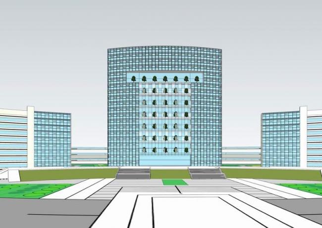 Sketchup办公模型|高层政府办公楼，行政中心 ，行政办公楼，现代风格