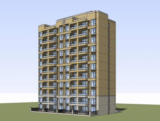 Sketchup住宅模型|中高层住宅，现代风格，居住建筑