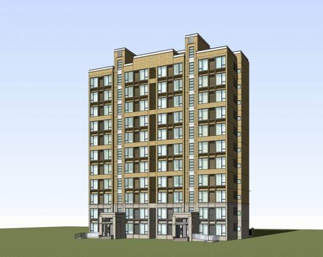 Sketchup住宅模型|中高层住宅，现代风格，居住建筑