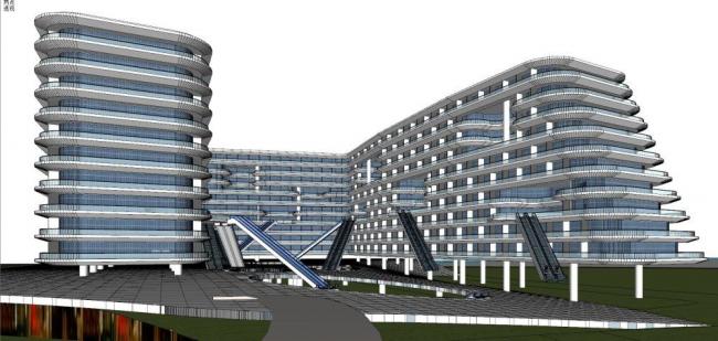 Sketchup酒店模型|高层商业酒店，现代风格