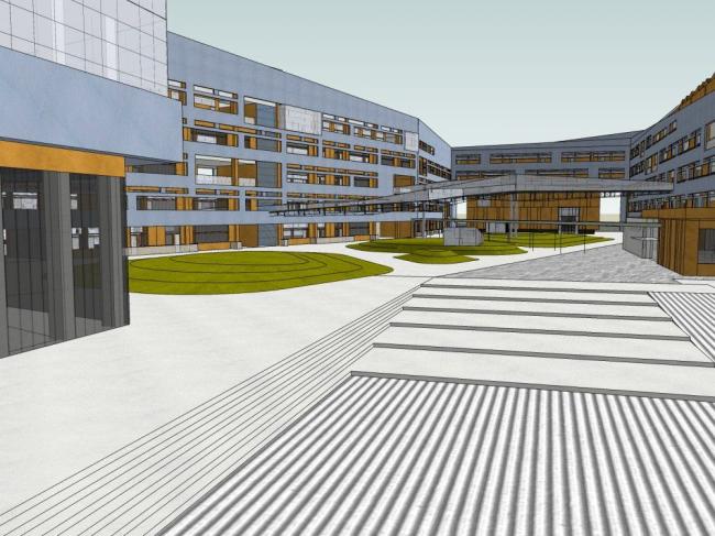 Sketchup学校模型|校园，多层学校，教学楼，教育建筑，现代风格
