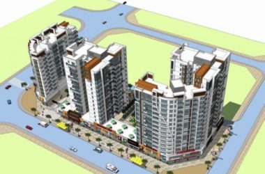 Sketchup住宅模型|高层住宅小区，现代风格，居住建筑，沿街商业，裙房-BIM建筑网