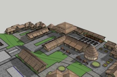 Sketchup景观模型|休闲景区，古典风格，景观-BIM建筑网