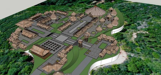 Sketchup景观模型|休闲景区，古典风格，景观