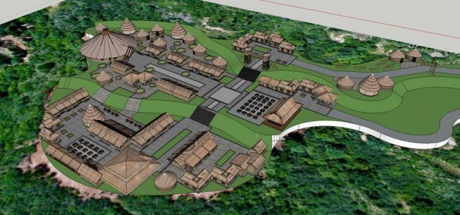 Sketchup景观模型|休闲景区，古典风格，景观