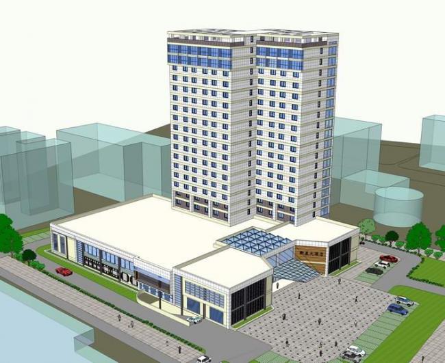 Sketchup综合体模型|高层公寓，酒店，商业综合体， 现代风格