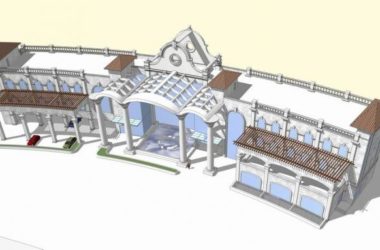 Sketchup酒店模型|托斯卡纳风格酒店会所，西班牙风格，古典，弧形-BIM建筑网