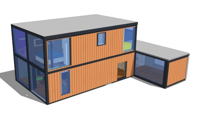 Sketchup素材模型|集装箱建筑