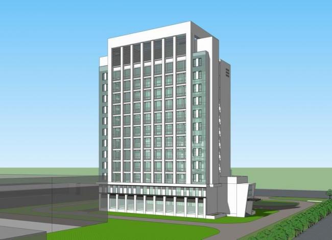 Sketchup办公模型|高层政府办公楼，现代风格
