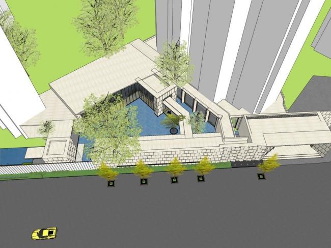 Sketchup商业模型|多层售楼中心，商业建筑，现代风格