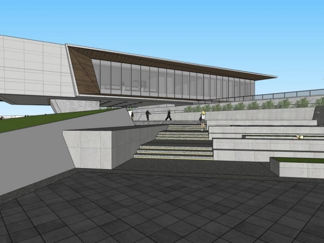 Sketchup商业模型|多层售楼中心，商业建筑，现代风格