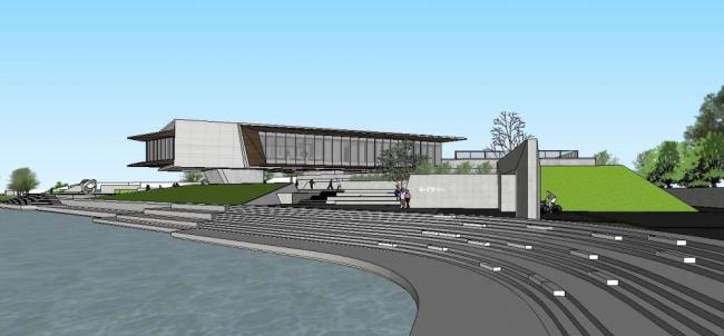 Sketchup商业模型|多层售楼中心，商业建筑，现代风格