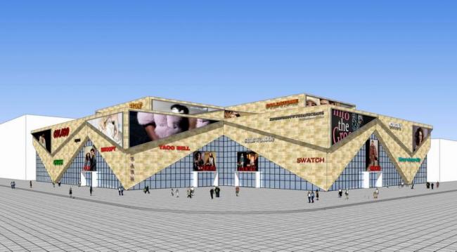 Sketchup商业模型|集中商业街，多层商业综合体，现代风格