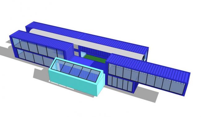 Sketchup素材模型|集装箱建筑