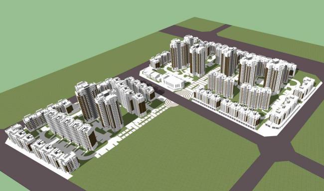 Sketchup住宅模型|高层住宅，小区，居住建筑，现代风格