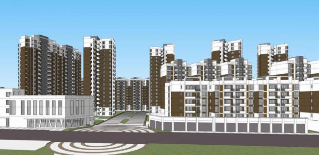 Sketchup住宅模型|高层住宅，小区，居住建筑，现代风格