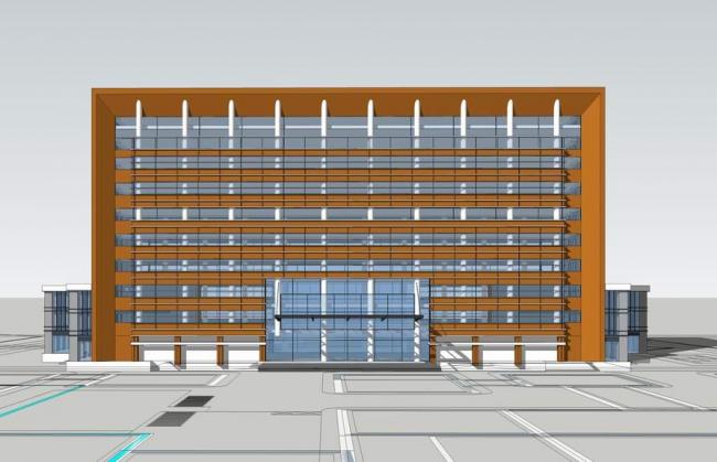 Sketchup办公模型|中高层办公楼，现代风格