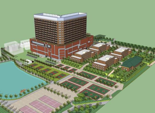 Sketchup学校模型|多层高层混合，学校办公楼，广州华南师范大学，教学楼，校园，教育建筑，现代风格